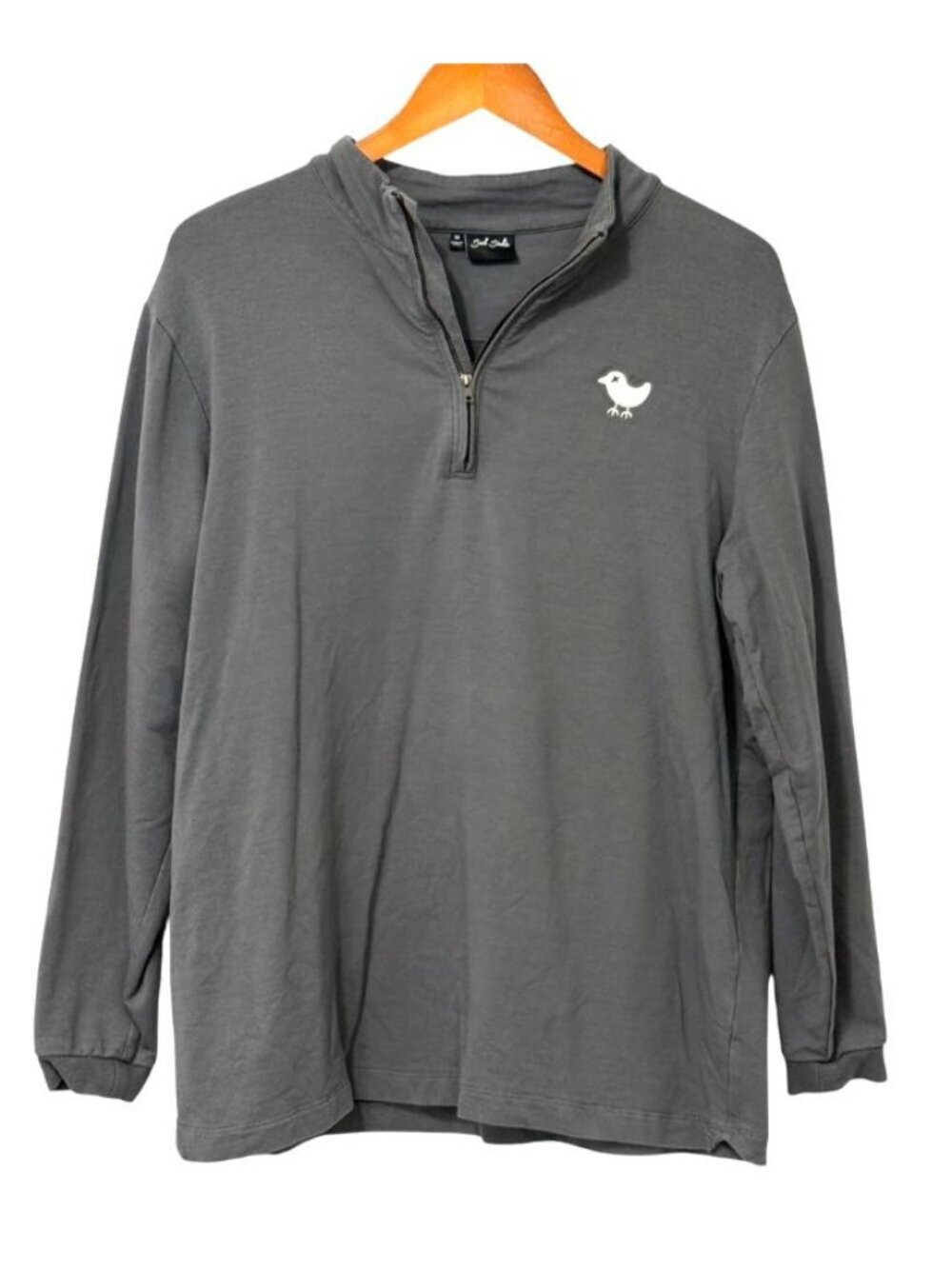 Bad Birdie Men's 1/4 Zip Performance Pullover Golf Sweatshirt Gray Cotton Size M